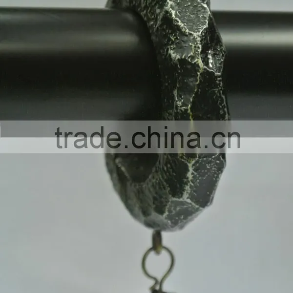 Renaissance Gold Designer Rocky Drapery Rings With Clips, Drapery Hardware For 1", 1-1/4" and 1-1/2" Gold Curtain Rods photo-2