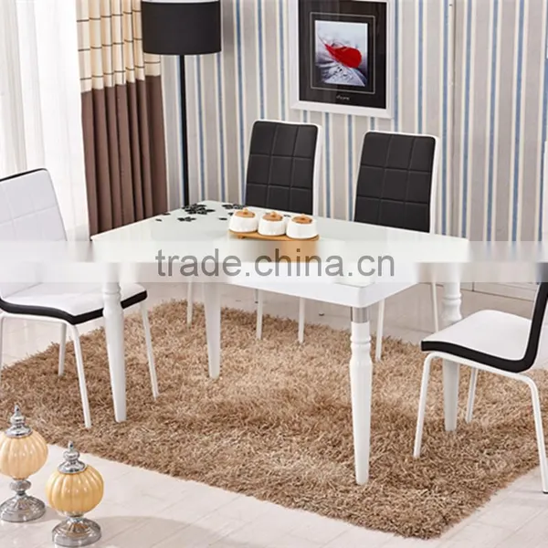 Wrought Iron Table and Four Chairs Minimalist Tempered Glass Dining Table photo-2