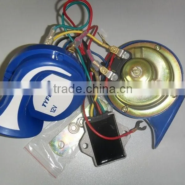 Classical Horn 12v Electric Magic Snail Horn Blue and White Plastic Snail Horn photo-4
