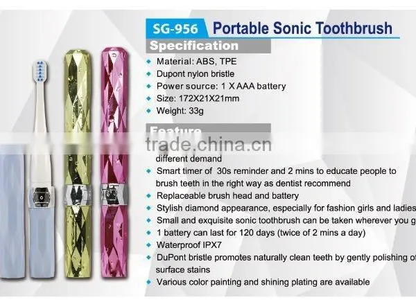 Fashion Lady Sonic Waves Shaking Electric Toothbrush With Cap photo-2