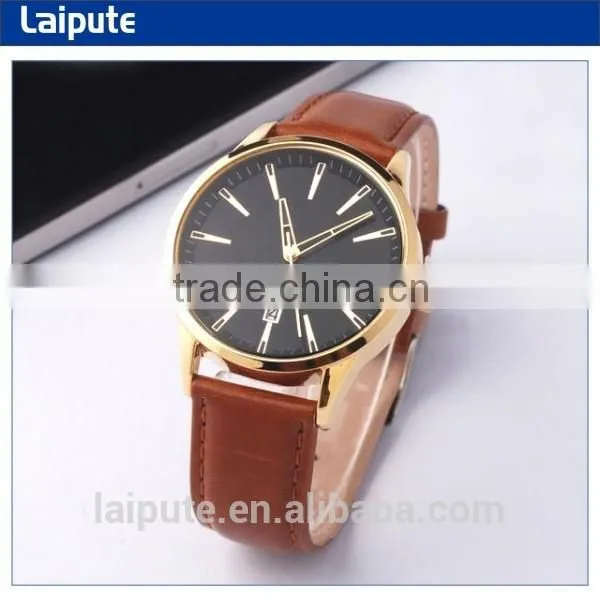 2016 China Factory New Product High Quality Quartz Leather Wahshun Watch for Man