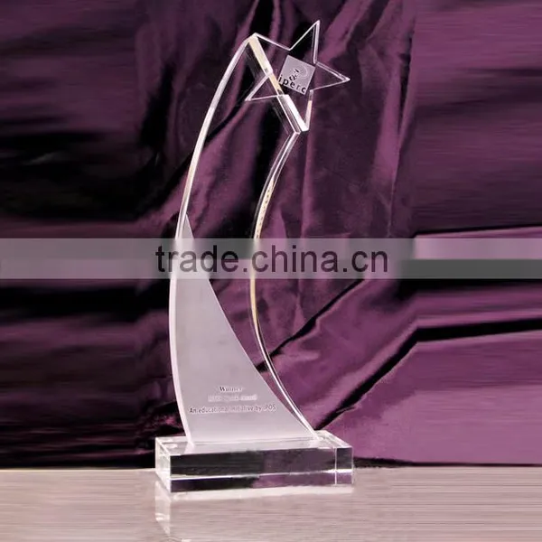 Wholesale Customized Blank Glass Star Awards, Crystal Star Plaque for Business Gift