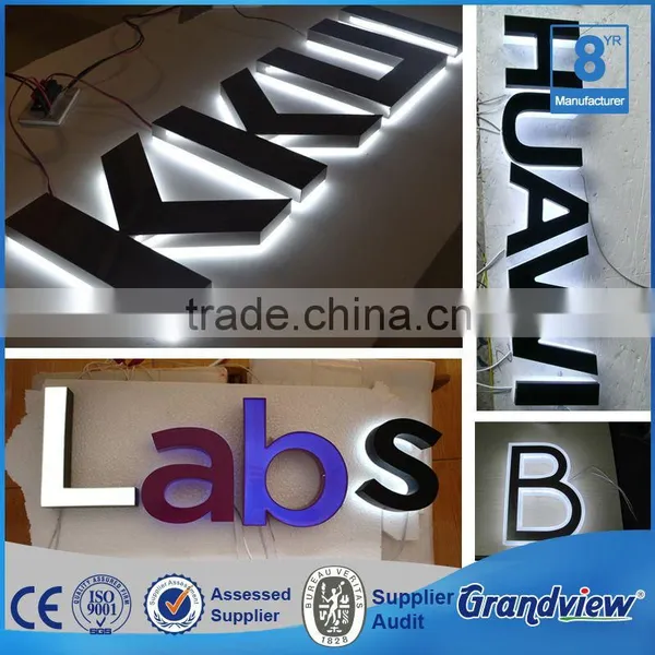 Outdoor Waterproof Matt Black Color 3D Backlit Acrylic Steel Letter Sign photo-3