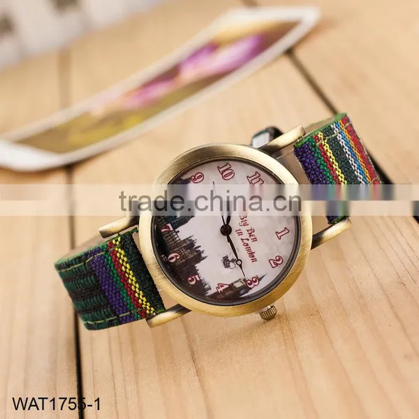 New Handmade Dial Denim Strap Wrist Watch photo-2