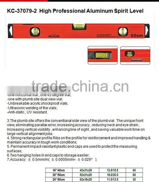 Magnetic Spirit Level Liquid Aluminium Spirit Level Water Level Ruler