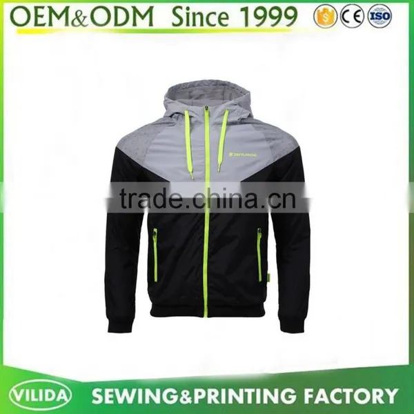100% Polyester WaterProof Men Jacket Wholesale Printing Running Outer Sports Jacket in Guangzhou Factory photo-6