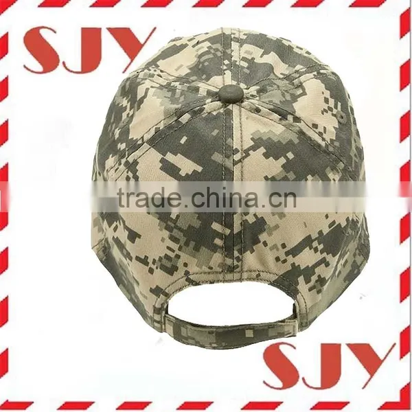6 Panle Custom Distressed Blank Camo Hats Camo Baseball Cap photo-2