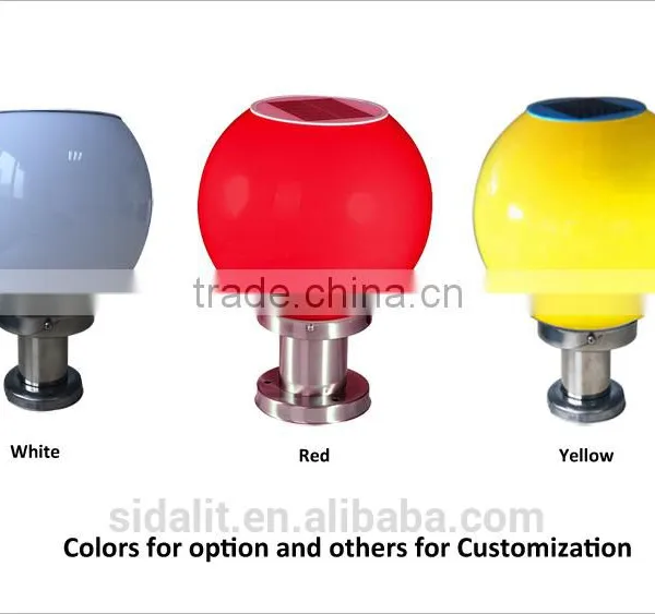 White 25cm Ball Multiple-function Acrylic Material Pedestal Solar Wall Light photo-5