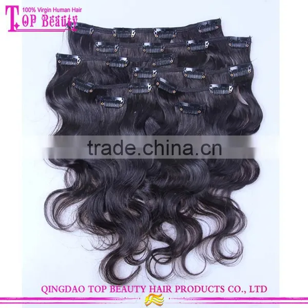 Brazilian Body Wave Double Weft Hair Extension Human Clip In Hair Extensions photo-2