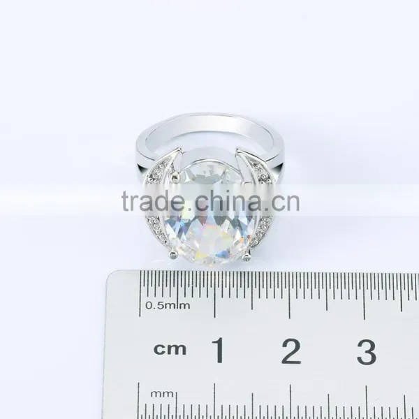 Sparkling Big White Cubic Zircon Ring 18k Gold Plated Jewelry for Wedding Party Size#6,7,8 photo-3