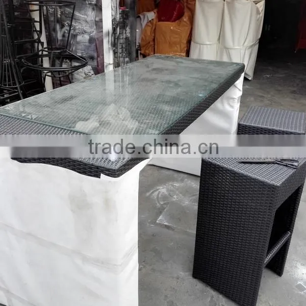 Patio Rattan Furniture / Outdoor Garden PE Rattan Bar Table and Chair photo-2