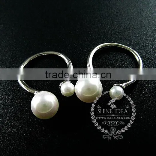 925 Solid Sterling Silver Pearl Ring Adjustable Ring Fashion Women Jewelry 6260558 photo-2