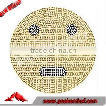 Lastest Design Hotfix Xmas Smiley Face Emoji Crystal Motif Rhinestone Transfer photo-3