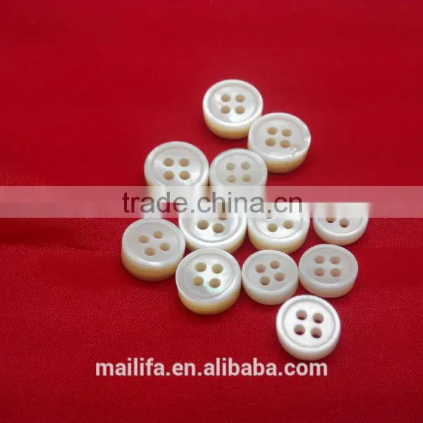 4 Holes 18L, 16L, 14L 4MM/3MM Thickness White MOP Shell Shirt Buttons in High End photo-4