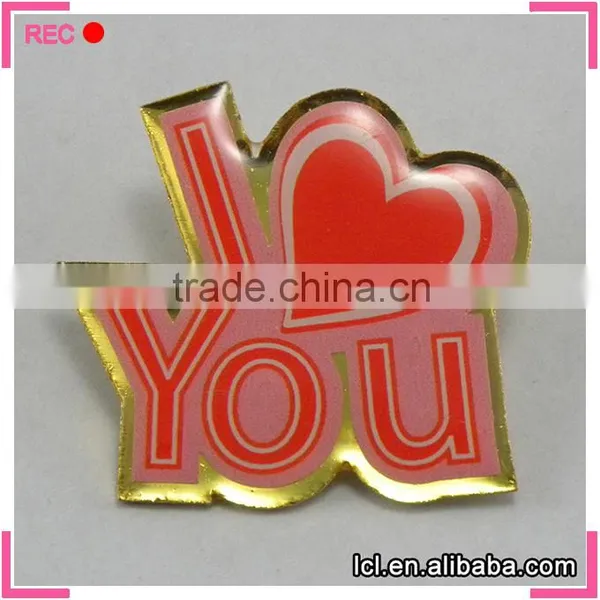 Wholesale Custom Lapel Pins, Letter"I LOVE YOU" Heart Shaped Lapel Pins photo-3