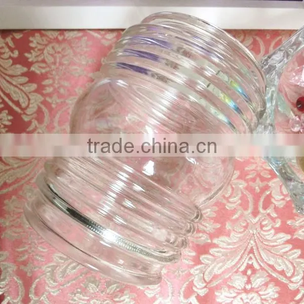 500ml Round Line Shape Clear Glass Material Candle Holder photo-4