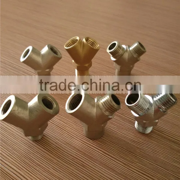 BSP,NPT, Female ,3way ,forged Y-type Brass Connector,manifold Connectors photo-2