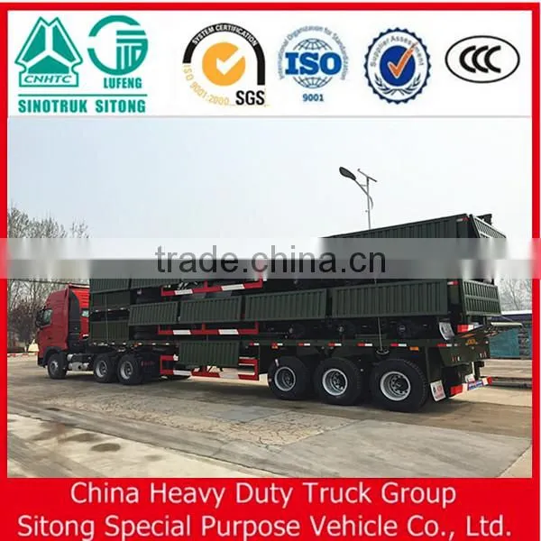 13 Meter Detachable Wall Sidewall Trailer, Dropside Trailer, Tri-axle Flatbed Sidewall Semi Trailer photo-3
