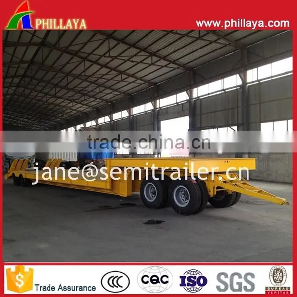 2Axle 3Axle 30T 40T Lowbed Dolly Truck Double Axle Low Flatbed Trailer With Turntable Drawbar photo-5