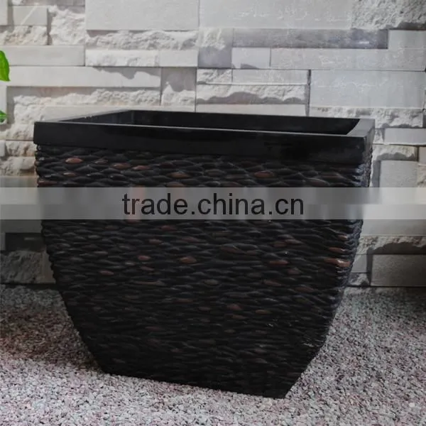 Different Style Home Garden Handmade Black Stone Molds Garden Resin Flower Pot photo-4