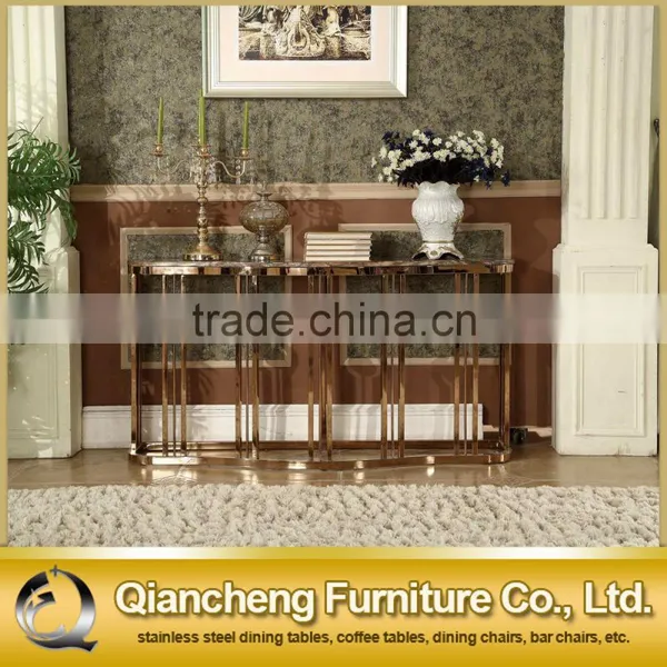 891# Marble Top Metal Frame Modern Console Table photo-2