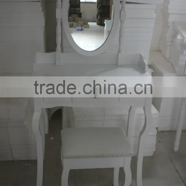 Black Vintage Dresser With Mirror and Stool French Style photo-2