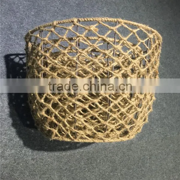 Set 3 Hot Sales Decorative Eco-friendly Recycled Woven Natural Basket Cheap Wholesale Hemp Rope Basket photo-3