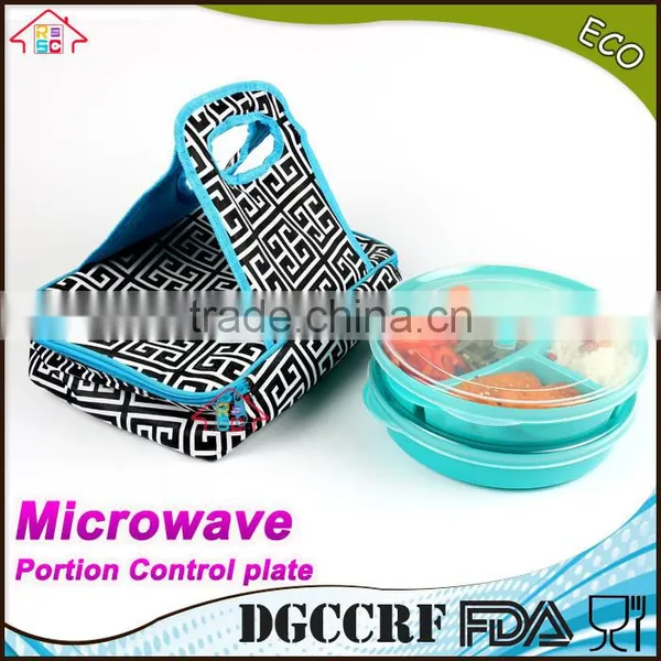 NBRSC New Design Microwave Plastic Food Storage Tray Containers 3 Compartment Divided Plates With Vented Lid photo-6