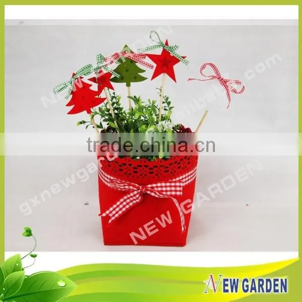 Garden Decoration Plastic and Bamboo Round Decorative Floral Sticks