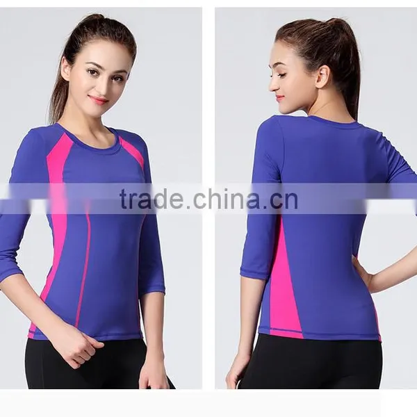 2016 Top Sports Top Long Sleeve Two Colors Yoga Fitness Shirts Quick Dry Yoga Wear