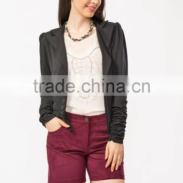Wholesale New Fashion Ruffle Sleeve Petite Lady Blazer photo-2