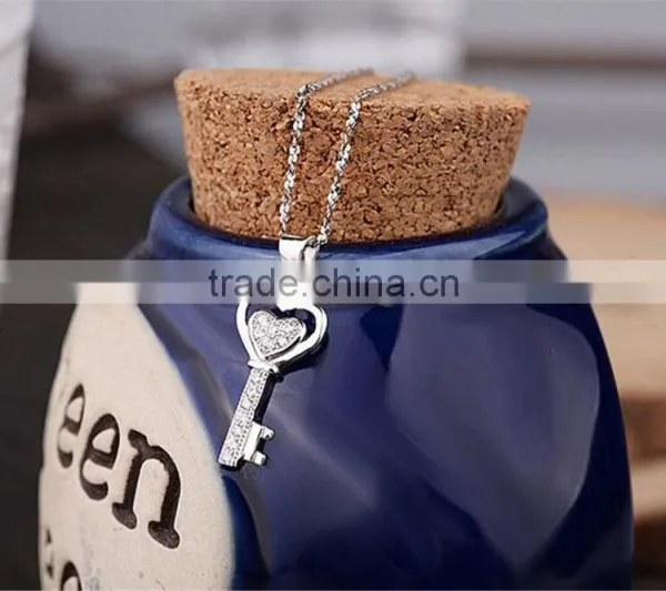 925 Sterling Silve Trendy Heart Shape Key Pendant photo-2
