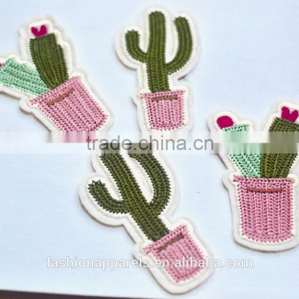 Custom High Quality Cactus Embroidered Patch for Clothes Embroidery Patch Made in China Choose Size/color photo-2