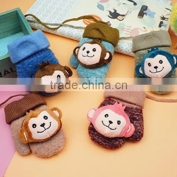 TC13010 Hot Sales Warm Winter String Baby Mitten New Fashion Fancy Animal Cartoon Knitted Baby Fingerless Gloves Wholesale photo-6