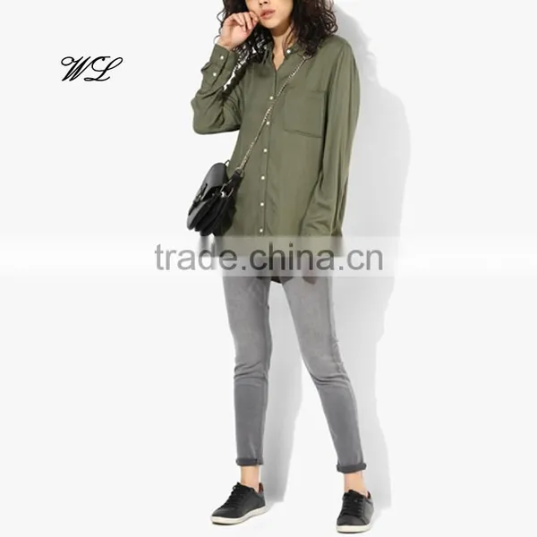 Ladies Brand Designs 100% Cotton Blouse in Bulk Linen Shirts photo-4