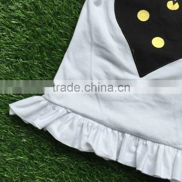 Baby Girls Boutique Clothing Girls Heart Outfits Children Short Sleeve Summer Outfits Ruffle Polka Dot Shorts With Accessories photo-2