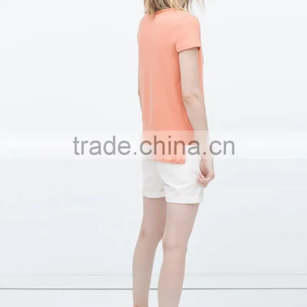 New Style Short Sleeve Round Neck Combined Hem Stringer Tank Top Wholesale photo-4