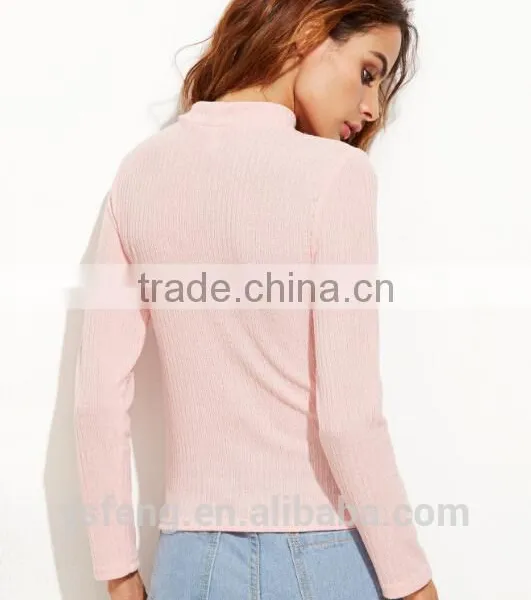 Latest Designs V-Neck Collar Woolen Sweater For Ladies photo-4