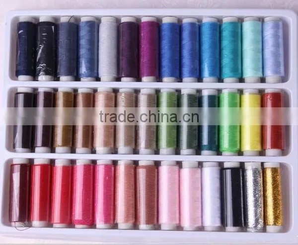 Mini Plastic Bobbin 100% Polyester Sewing Thread With Plastic Box Pack photo-2