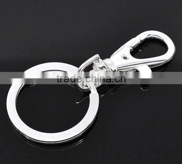 Custom Cheap Silver Plated Lobster Claw Clasps With Key Rings 7cm