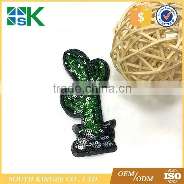 Cute Cactus Plant Patch For Cloth Iron on Embroidered Sew Applique DIY Sequin Patch photo-3