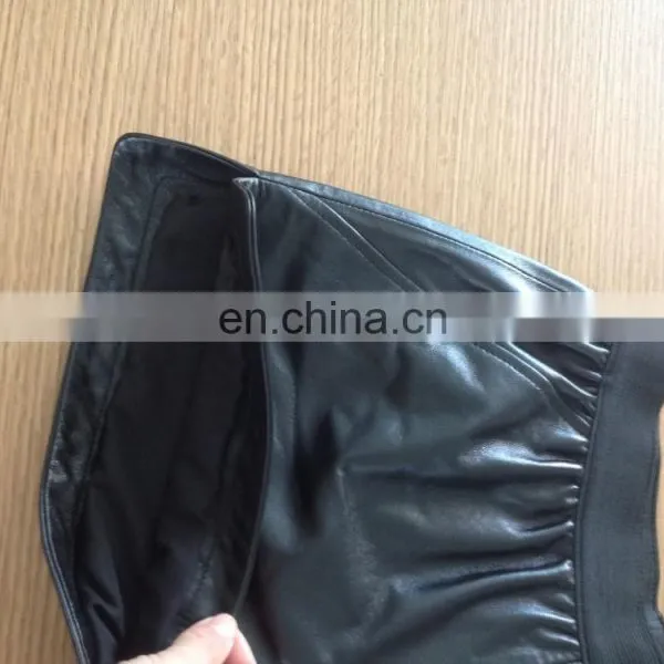 2015 Ladies Sheep Leather Black Short Pants photo-2