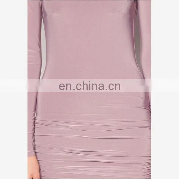 Latest Sexy Women Wear Fashion Dress Slinky Drape Back Ruched Bodycon Dress photo-6
