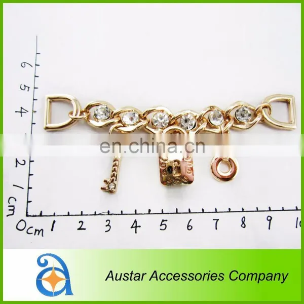 Rhinestone Metal Shoe Chain Pendant for Lady Sandal