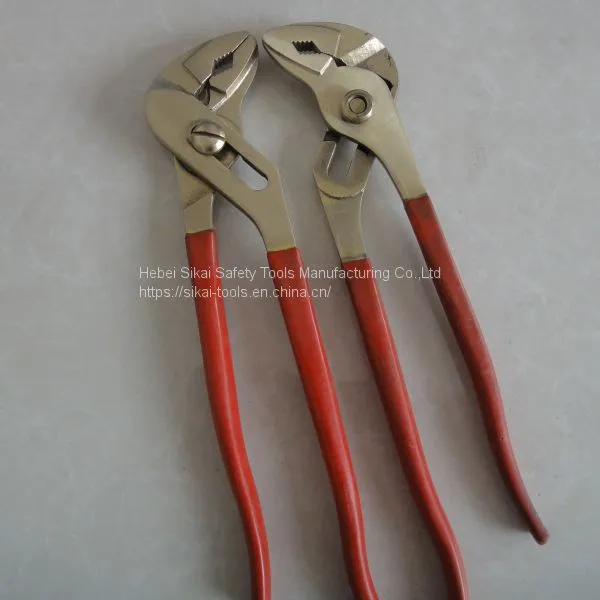 Non Sparking Tools Water Pump Goove Joint Pliers 10 Inch of Beyllium Copper or Aluminum Bronze photo-2