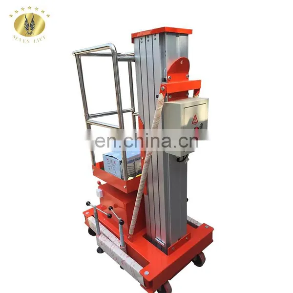 7LSJLI Shandong SevenLift 6m Hydraulic Aluminum Portable Material Electric Mast Tilt Back Man Lift Platform photo-3