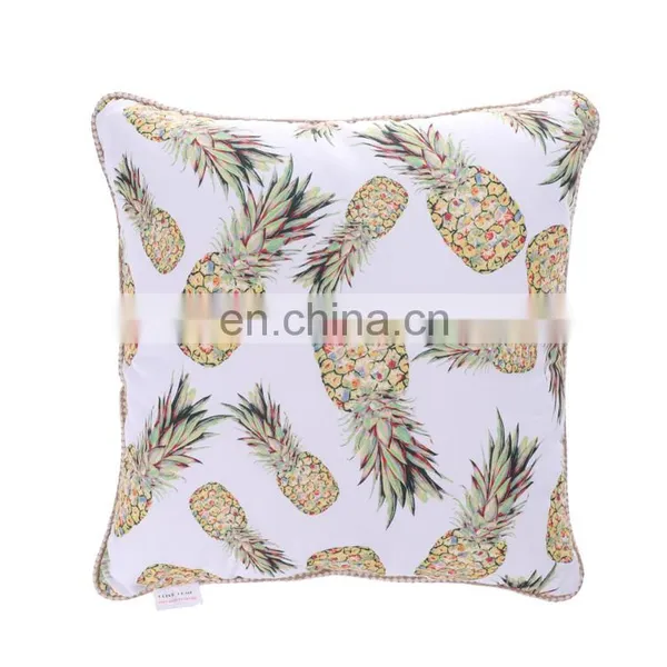 Summer Tropical Pineapple Design Cotton Linen Outdoor Square Home Decor Cushion Pillowcases Wholesale photo-2