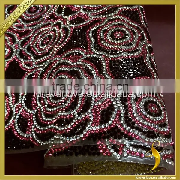 Wholesale Rhinestone Iron on Patches Hot Fix Rhinestone Mesh for Dress FRM-233 photo-2