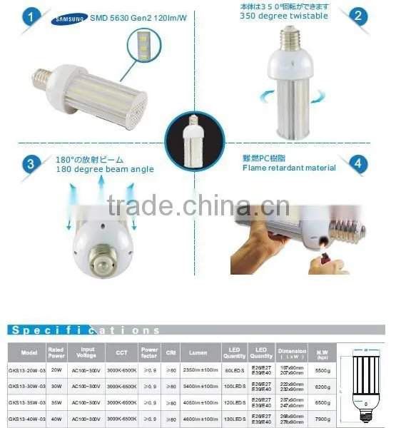Dimmable E40 45watt Parking Lot Led Lights Bulb Led Lamp Replace 250watt Metal Halide photo-5