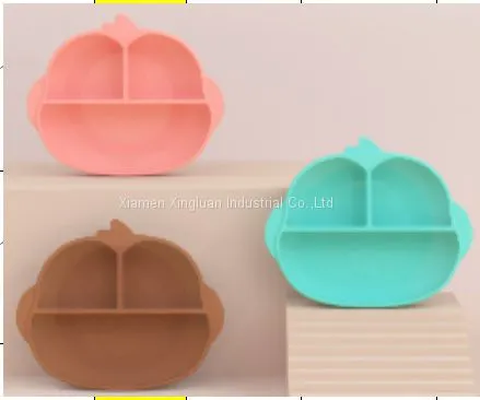 Silicone Plate of Monkey Shape Three Lattice for Baby and Kids Anti-impact photo-2